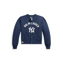 Yankees Polo Ralph Lauren Women's Seasonal Knit Full-Snap Cardigan - MLB