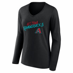 Arizona Diamondbacks Women's Hustle Personalized Name & Number Long Sleeve V-Neck T-Shirt - MLB T-shirts