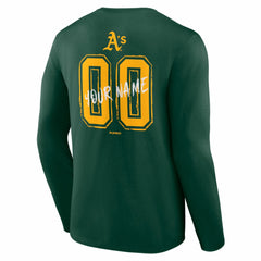 Athletics Hustle Personalized Name & Number Long Sleeve T-Shirt - MLB T-shirts