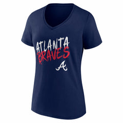 Atlanta Braves Women's Hustle Personalized Name & Number V-Neck T-Shirt - MLB T-shirts