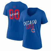 Chicago Cubs Women's Hustle Personalized Name & Number V-Neck T-Shirt - MLB T-shirts