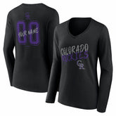Colorado Rockies Women's Hustle Personalized Name & Number Long Sleeve V-Neck T-Shirt - MLB T-shirts