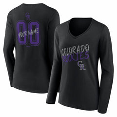 Colorado Rockies Women's Hustle Personalized Name & Number Long Sleeve V-Neck T-Shirt - MLB T-shirts