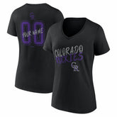 Colorado Rockies Women's Hustle Personalized Name & Number V-Neck T-Shirt - MLB T-shirts
