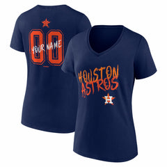 Houston Astros Women's Hustle Personalized Name & Number V-Neck T-Shirt - MLB T-shirts