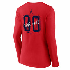 Los Angeles Angels Women's Hustle Personalized Name & Number Long Sleeve V-Neck T-Shirt - MLB T-shirts