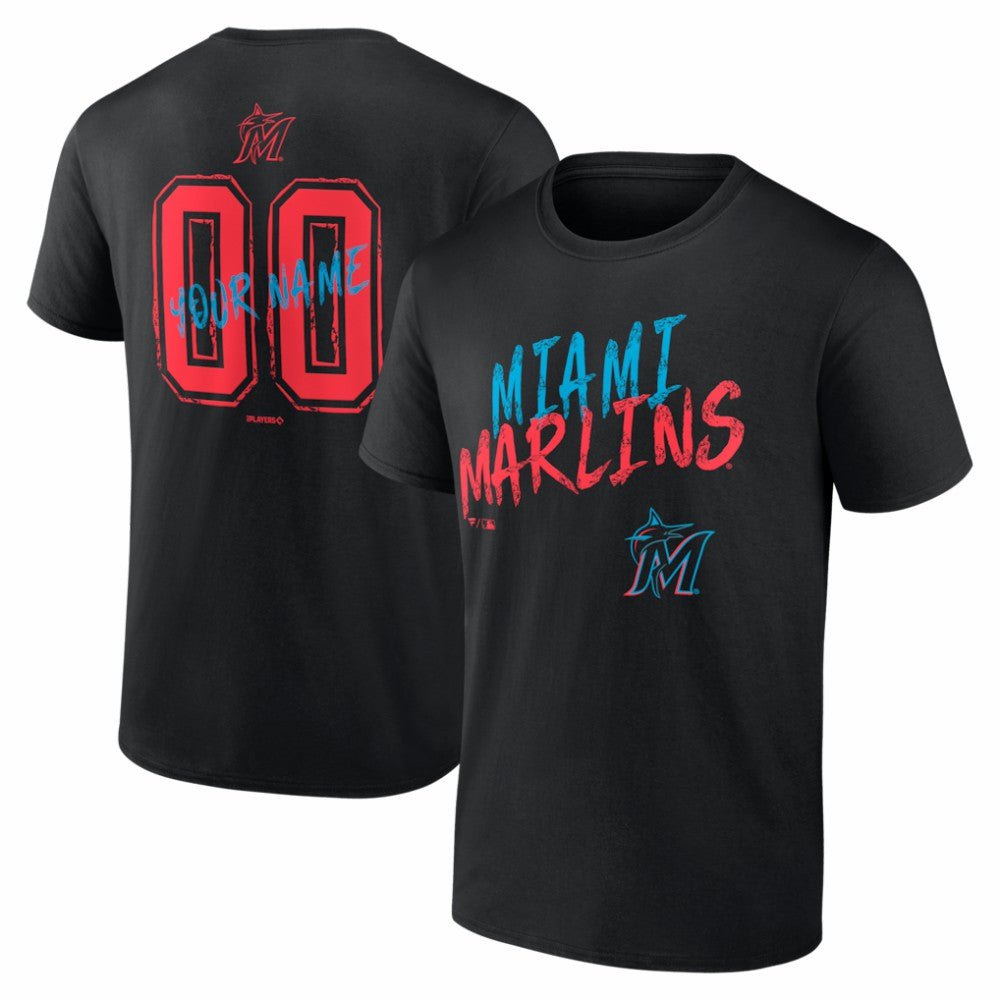 Miami Marlins Hustle Personalized Name & Number T-Shirt - MLB T-shirts