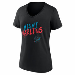 Miami Marlins Women's Hustle Personalized Name & Number V-Neck T-Shirt - MLB T-shirts