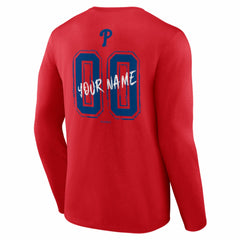Philadelphia Phillies Hustle Personalized Name & Number Long Sleeve T-Shirt - MLB T-shirts
