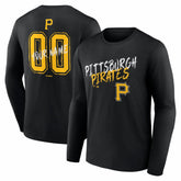 Pittsburgh Pirates Hustle Personalized Name & Number Long Sleeve T-Shirt - MLB T-shirts