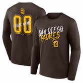 San Diego Padres Hustle Personalized Name & Number Long Sleeve T-Shirt - MLB T-shirts