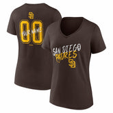 San Diego Padres Women's Hustle Personalized Name & Number V-Neck T-Shirt - MLB T-shirts