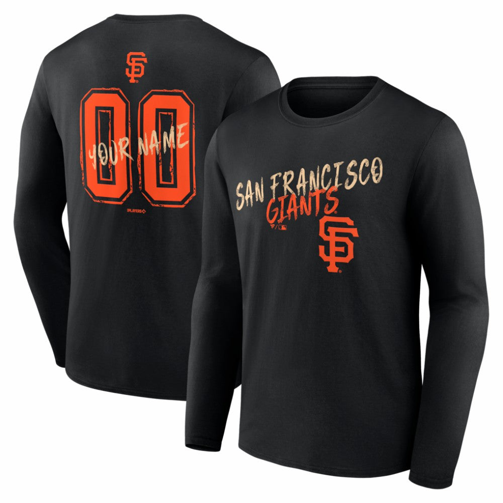 San Francisco Giants Hustle Personalized Name & Number Long Sleeve T-Shirt - MLB T-shirts