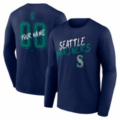 Seattle Mariners Hustle Personalized Name & Number Long Sleeve T-Shirt - MLB T-shirts