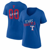 Texas Rangers Women's Hustle Personalized Name & Number V-Neck T-Shirt - MLB T-shirts