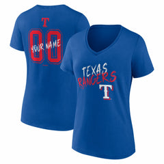 Texas Rangers Women's Hustle Personalized Name & Number V-Neck T-Shirt - MLB T-shirts