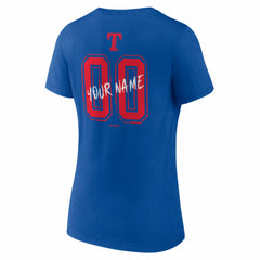 Texas Rangers Women's Hustle Personalized Name & Number V-Neck T-Shirt - MLB T-shirts