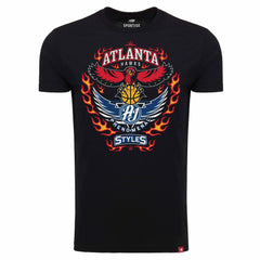Black AJ Styles Sportiqe Atlanta Hawks Tri-Blend T-Shirt | NBA