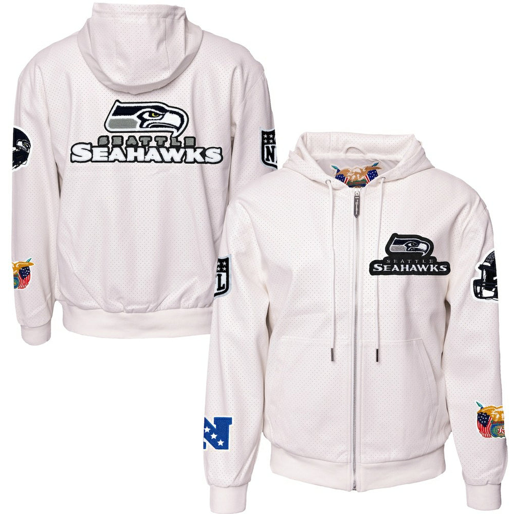 Seattle Seahawks Jeff Hamilton Vegan Leather Full-Zip Hooded Jacket | NFL Online