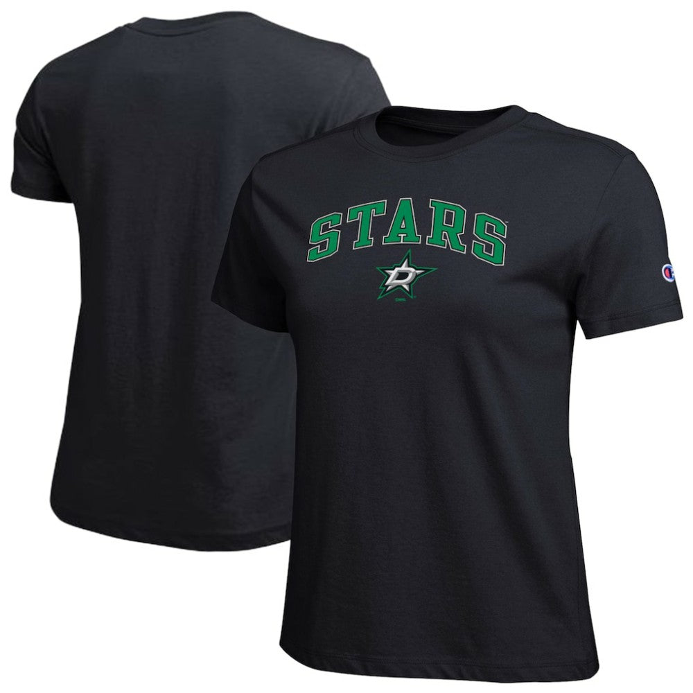 Dallas Stars Champion Women's Arch Mascot Logo T-Shirt - NHL T-shirts