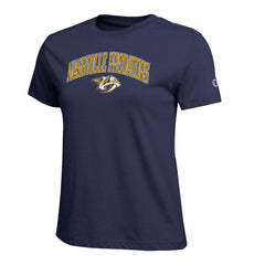 Nashville Predators Champion Women's Arch Mascot Logo T-Shirt - NHL T-shirts