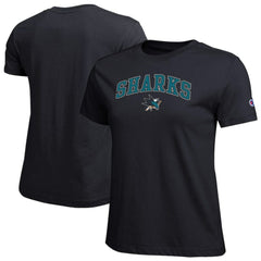 San Jose Sharks Champion Women's Arch Mascot Logo T-Shirt - NHL T-shirts