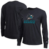San Jose Sharks Champion Women's Wordmark Lockup Long Sleeve T-Shirt - NHL T-shirts