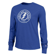 Tampa Bay Lightning Champion Women's Wordmark Lockup Long Sleeve T-Shirt - NHL T-shirts
