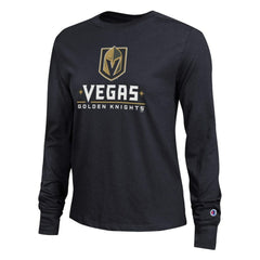 Vegas Golden Knights Champion Women's Wordmark Lockup Long Sleeve T-Shirt - NHL T-shirts