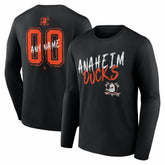 Anaheim Ducks Hustle Personalized Name & Number Long Sleeve T-Shirt - NHL T-shirts
