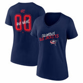 Columbus Blue Jackets Women's Hustle Personalized Name & Number V-Neck T-Shirt - NHL T-shirts
