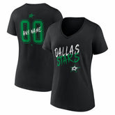 Dallas Stars Women's Hustle Personalized Name & Number V-Neck T-Shirt - NHL T-shirts