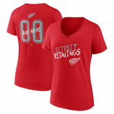 Detroit Red Wings Women's Hustle Personalized Name & Number V-Neck T-Shirt - NHL T-shirts