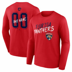 Florida Panthers Hustle Personalized Name & Number Long Sleeve T-Shirt - NHL T-shirts