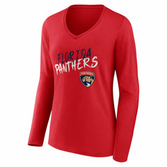 Florida Panthers Women's Hustle Personalized Name & Number Long Sleeve V-Neck T-Shirt - NHL T-shirts