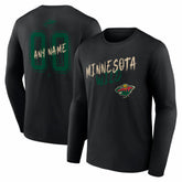 Minnesota Wild Hustle Personalized Name & Number Long Sleeve T-Shirt - NHL T-shirts