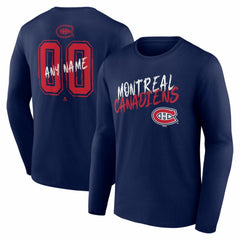 Montreal Canadiens Hustle Personalized Name & Number Long Sleeve T-Shirt - NHL T-shirts