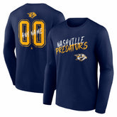 Nashville Predators Hustle Personalized Name & Number Long Sleeve T-Shirt - NHL T-shirts