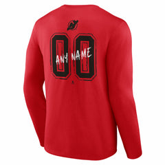 New Jersey Devils Hustle Personalized Name & Number Long Sleeve T-Shirt - NHL T-shirts