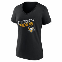 Pittsburgh Penguins Women's Hustle Personalized Name & Number V-Neck T-Shirt - NHL T-shirts