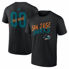 San Jose Sharks Big & Tall Hustle Personalized Name & Number T-Shirt - NHL T-shirts