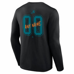 San Jose Sharks Hustle Personalized Name & Number Long Sleeve T-Shirt - NHL T-shirts