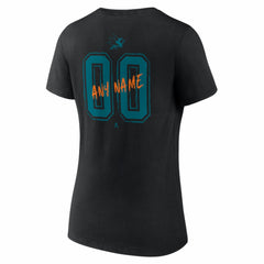 San Jose Sharks Women's Hustle Personalized Name & Number V-Neck T-Shirt - NHL T-shirts