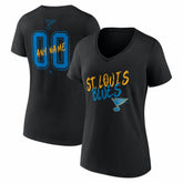 St. Louis Blues Women's Hustle Personalized Name & Number V-Neck T-Shirt - NHL T-shirts