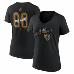 Vegas Golden Knights Women's Hustle Personalized Name & Number V-Neck T-Shirt - NHL T-shirts