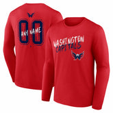 Washington Capitals Hustle Personalized Name & Number Long Sleeve T-Shirt - NHL T-shirts
