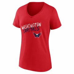 Washington Capitals Women's Hustle Personalized Name & Number V-Neck T-Shirt - NHL T-shirts