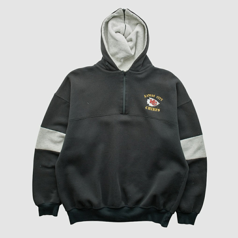 Kansas City Chiefs Dodger 90s Hooded 1/4 Zip Sweatshirt | NFL Hot