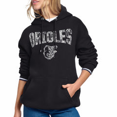 Baltimore Orioles Starter Women's Lace Team Lockup Fleece Hoodie - MLB Hoodies