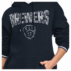 Milwaukee Brewers Starter Women's Lace Team Lockup Fleece Hoodie - MLB Hoodies